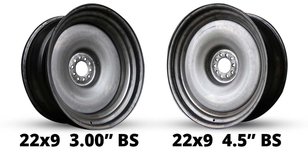 A comparison of the size and weight of two different tires.