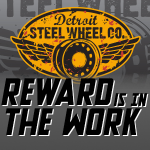 A picture of detroit steel wheel company logo.