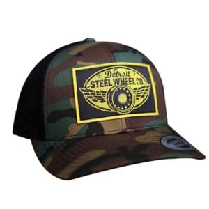 A hat with a patch on it